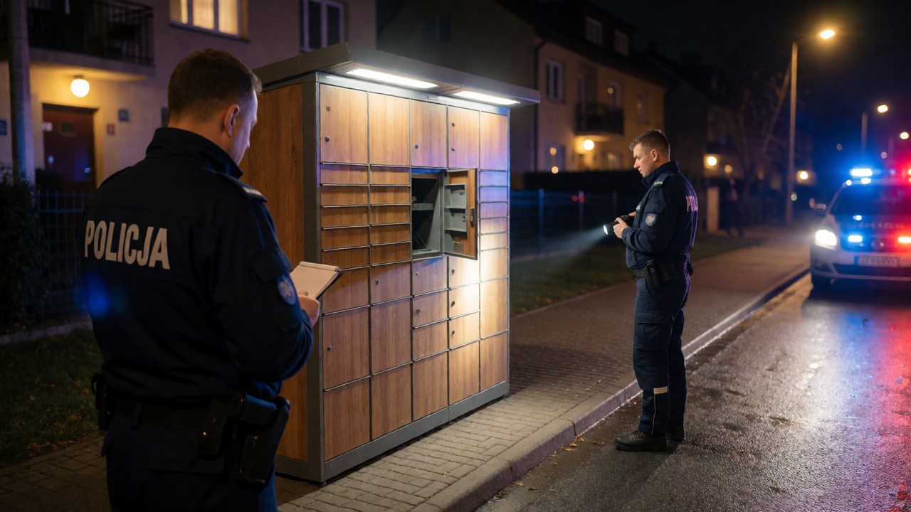 Gdynia-Chwarzno: podpalenie paczkomatu przy ul. Staniszewskiego. Policja szuka mężczyzny