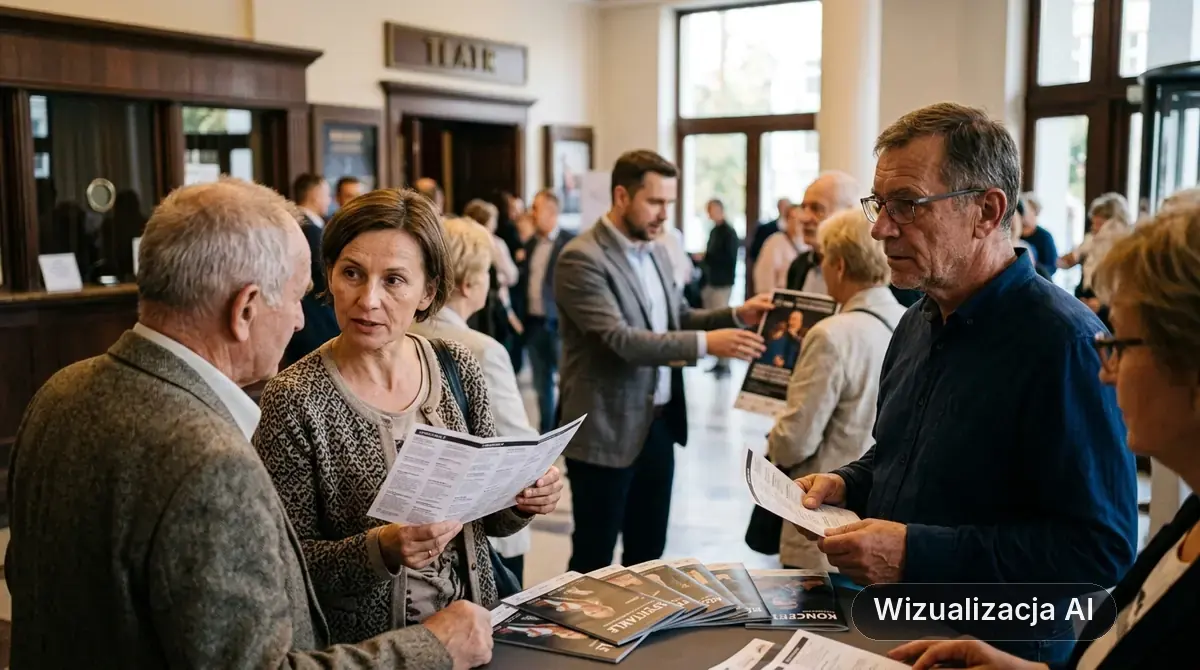 Spektakle i koncert w Teatrze Miejskim w Gdyni (wizualizacja AI)