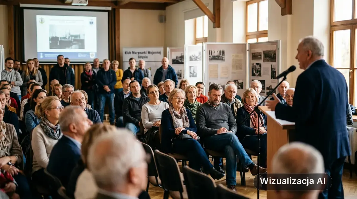 Wydarzenia w Klubie Marynarki Wojennej (wizualizacja AI)