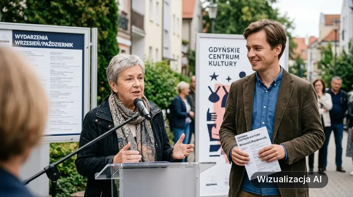 Harmonogram wydarzeń Gdyńskiego Centrum Kultury (wizualizacja AI)