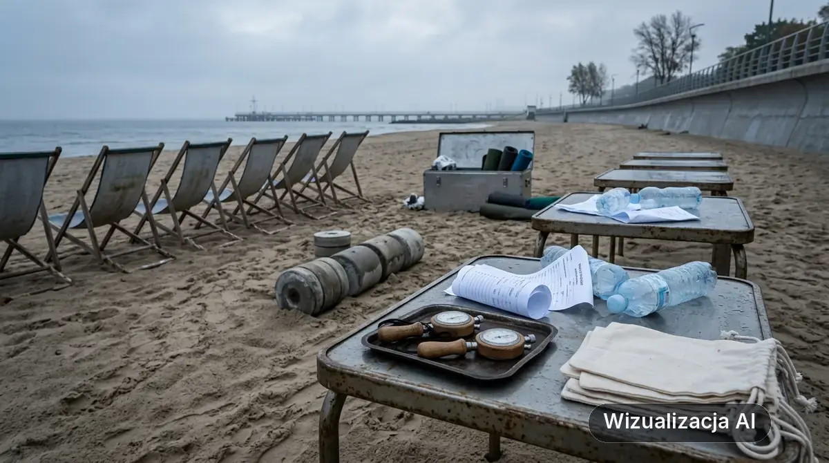 Projekt „Silna Kobieta” na plaży w Gdyni 10 października (wizualizacja AI)