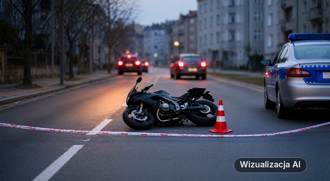 Tragiczny finał jazdy jednośladem w Gdyni. Policja ujawnia pierwsze szczegóły (wizualizacja AI)
