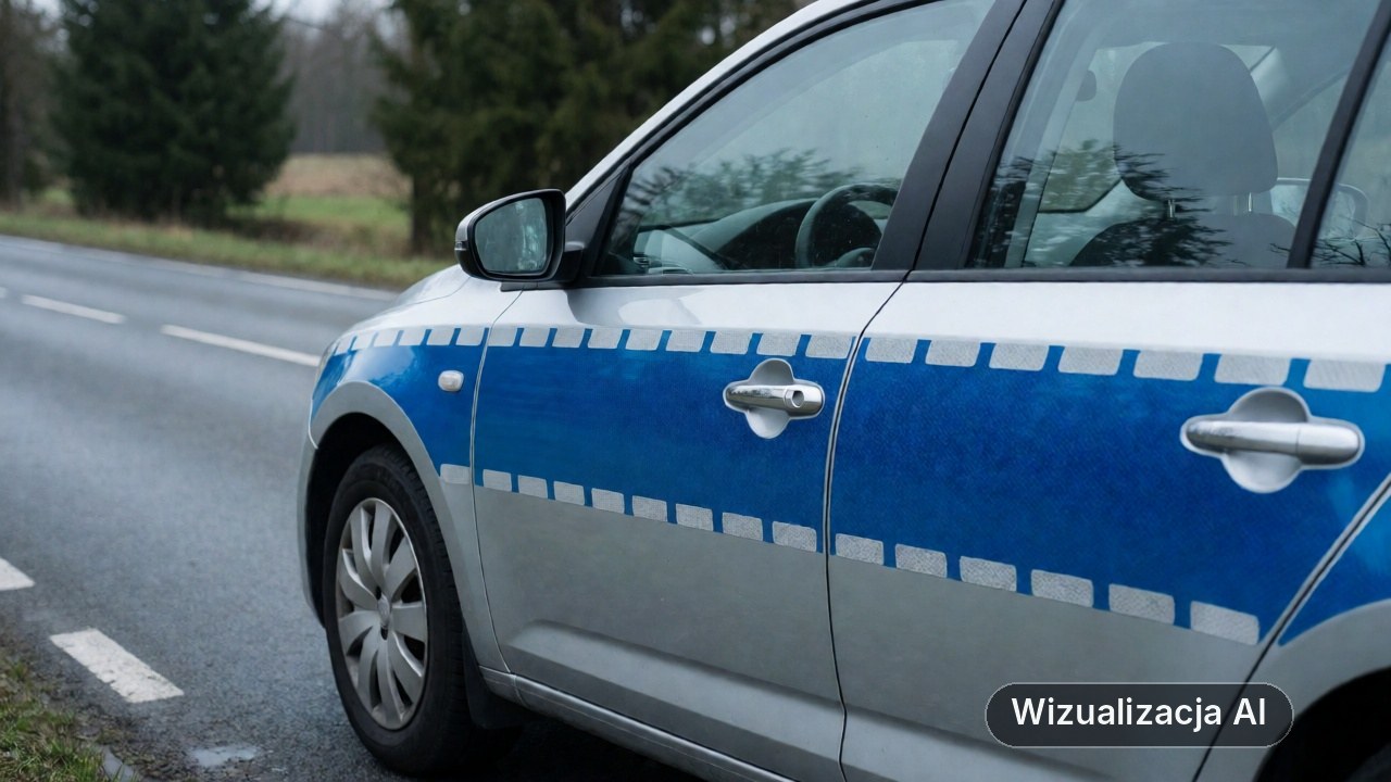 Groźne zdarzenie na Trasie Kaszubskiej. Uszkodzone trzy samochody (wizualizacja AI)