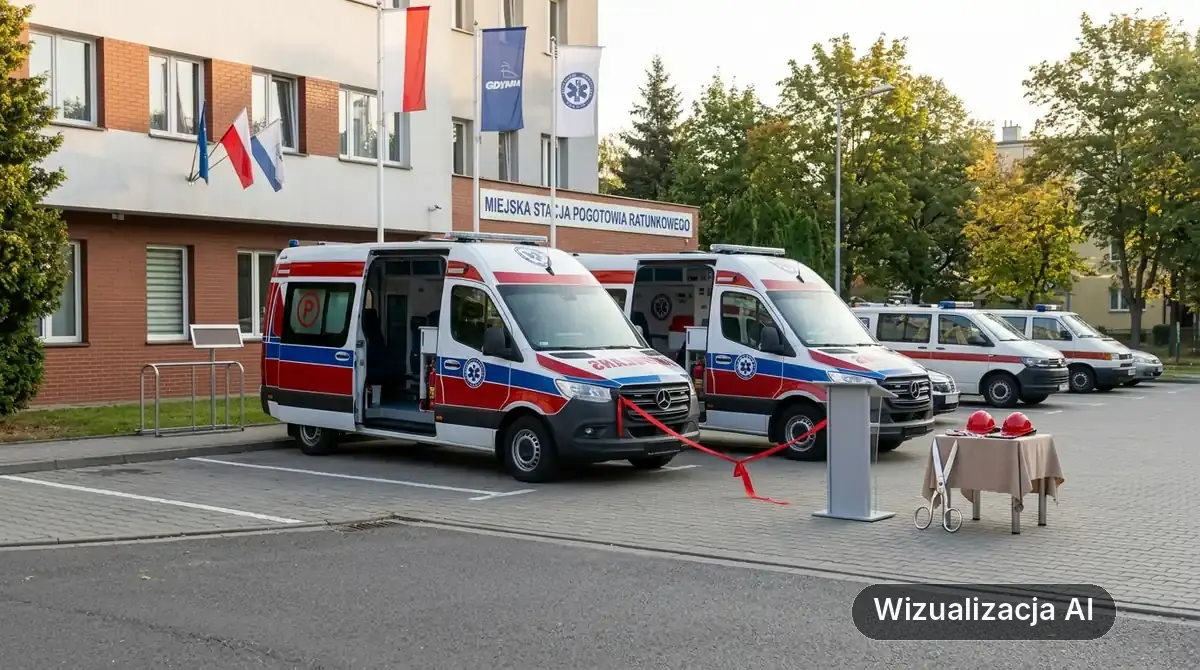 Gdynia: Przekazanie dwóch nowych ambulansów (wizualizacja AI)