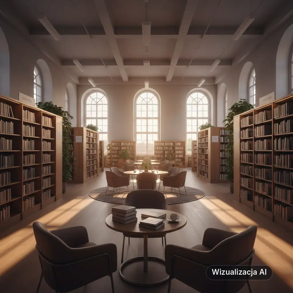Gdyńskie biblioteki zapowiadają październikowe wydarzenia (wizualizacja AI)