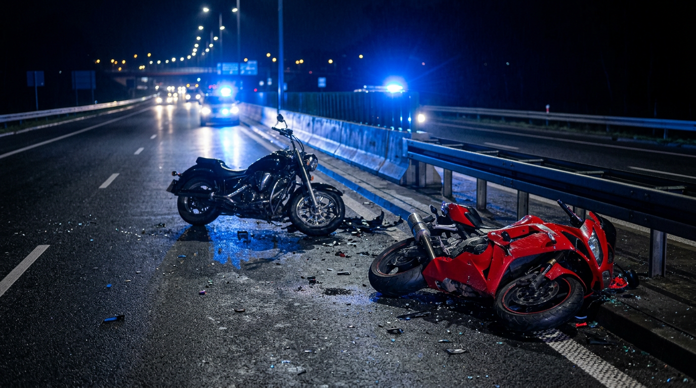 Zderzenie motocykli na obwodnicy Trójmiasta. Dwóch motocyklistów rannych